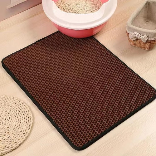 Load image into Gallery viewer, Waterproof EVA Double Layer Cat Litter Box Mat Non slip Sand Cat Pad
