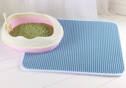 Load image into Gallery viewer, Waterproof EVA Double Layer Cat Litter Box Mat Non slip Sand Cat Pad
