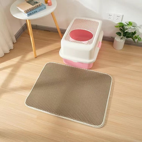 Load image into Gallery viewer, Waterproof EVA Double Layer Cat Litter Box Mat Non slip Sand Cat Pad
