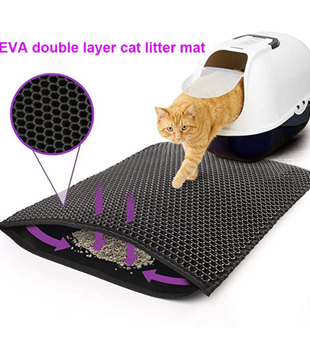 Waterproof EVA Double Layer Cat Litter Box Mat Non slip Sand Cat Pad