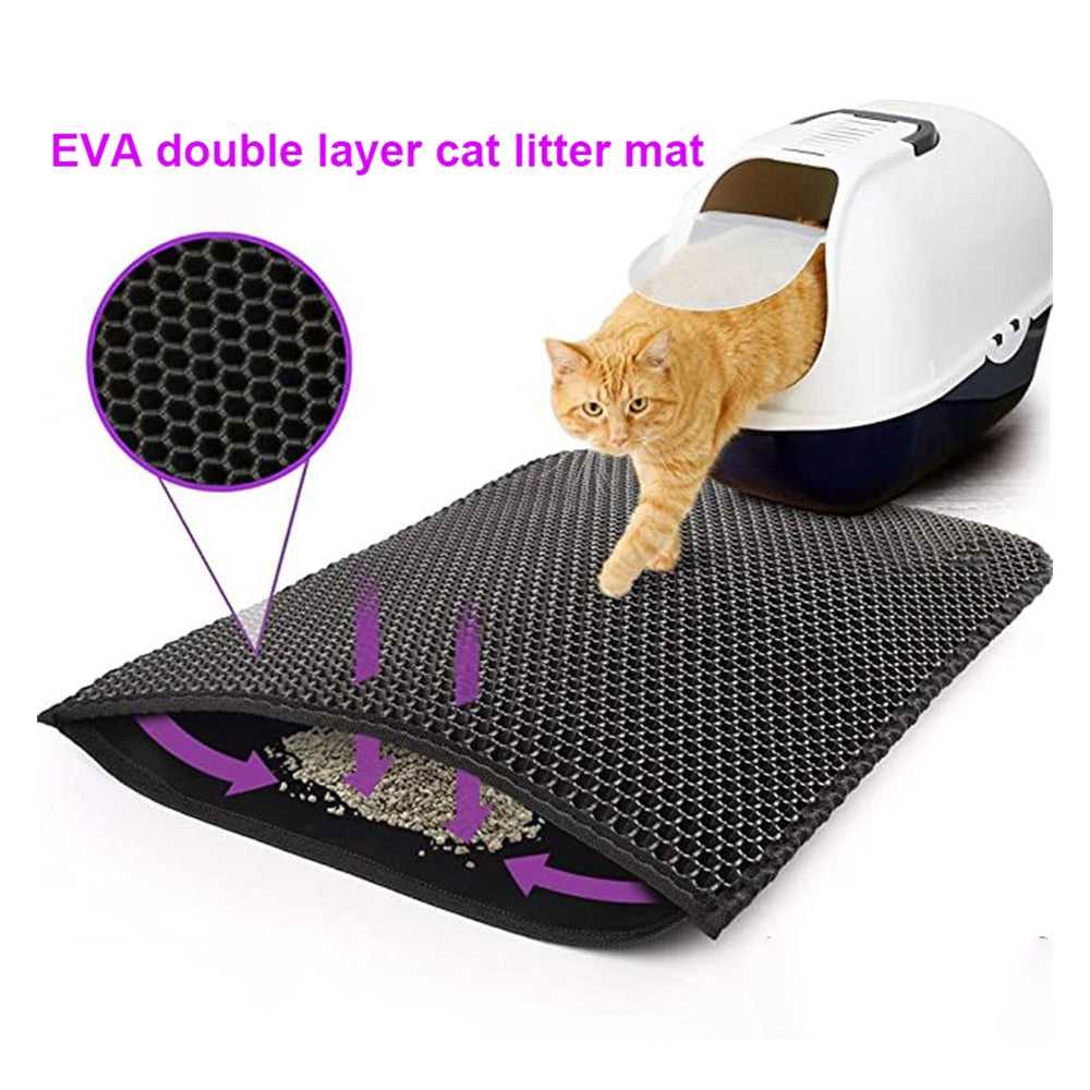 Waterproof EVA Double Layer Cat Litter Box Mat Non slip Sand Cat Pad