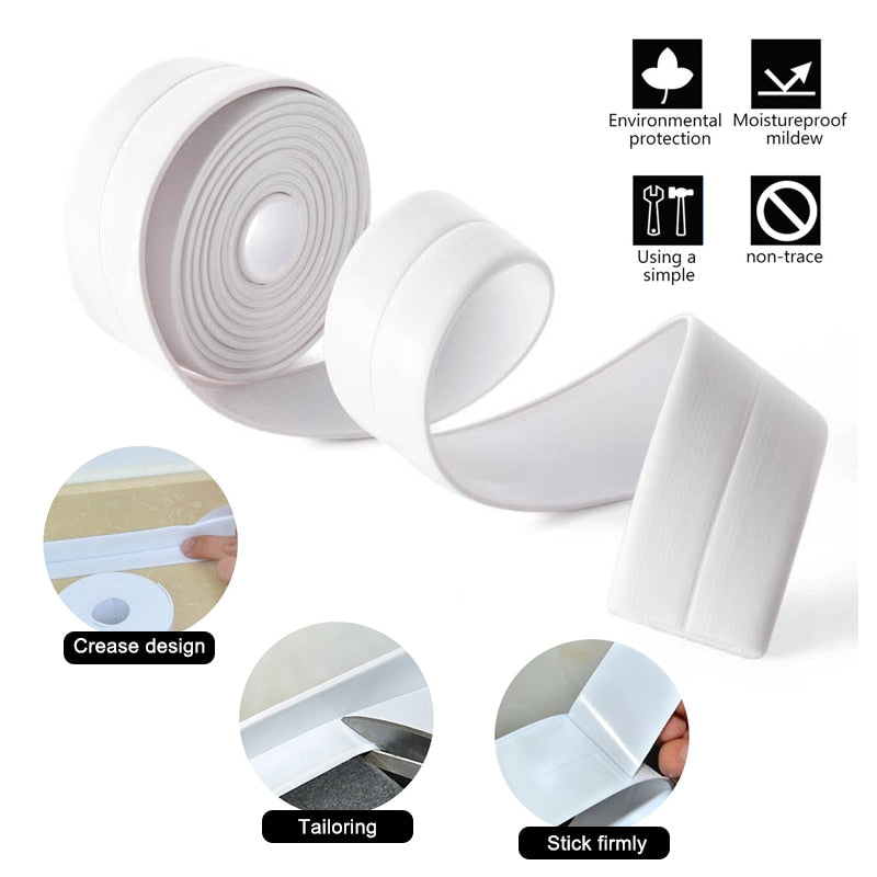 Waterproof Sealing Tape Anti-mildew Bathroom Kitchen Door Strip Shower