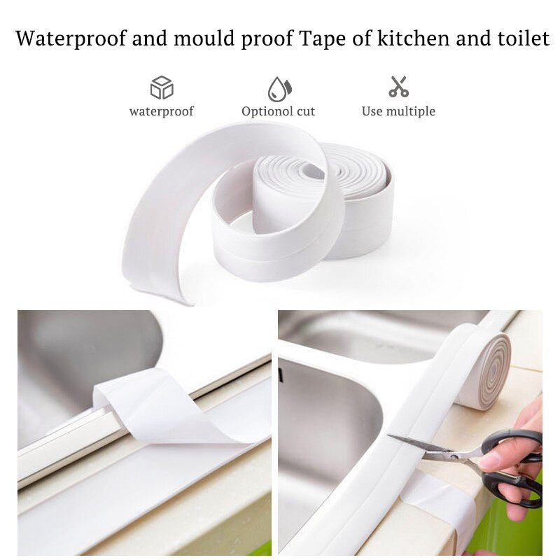 Waterproof Sealing Tape Anti-mildew Bathroom Kitchen Door Strip Shower