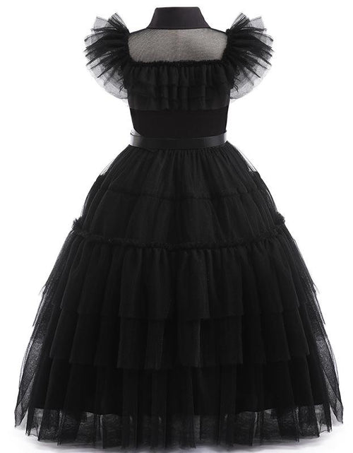 Load image into Gallery viewer, Wednesday Addams Costume Girls For Kids Addam 2023 Vestidos Mesh Party
