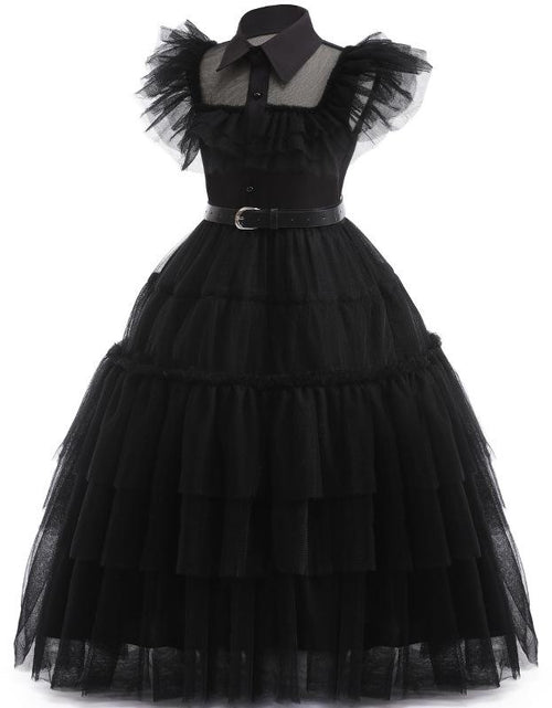 Load image into Gallery viewer, Wednesday Addams Costume Girls For Kids Addam 2023 Vestidos Mesh Party
