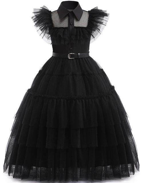 Load image into Gallery viewer, Wednesday Addams Costume Girls For Kids Addam 2023 Vestidos Mesh Party
