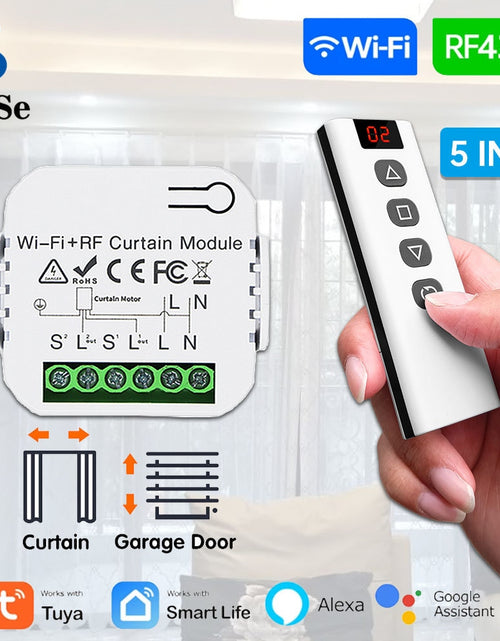 Load image into Gallery viewer, Wifi Rf Curtain Switch Tuya Smart Life Roller Shutter Module 433mhz
