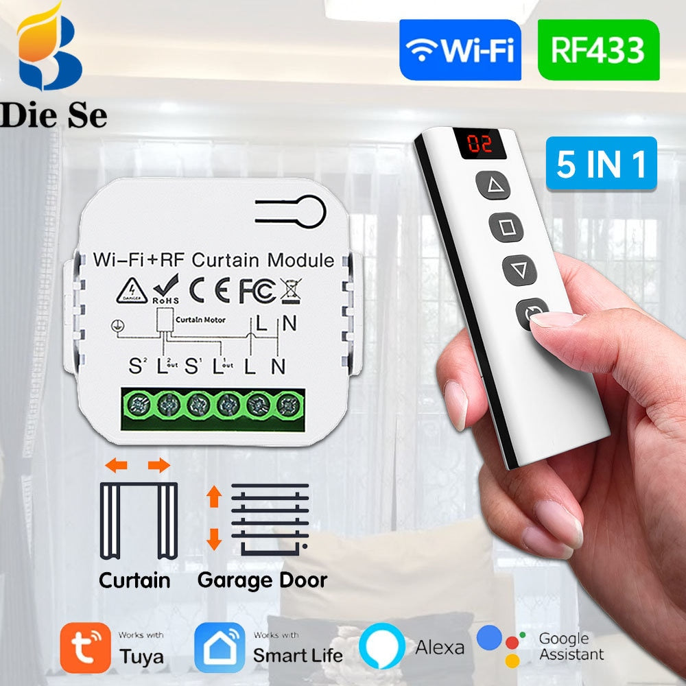 Wifi Rf Curtain Switch Tuya Smart Life Roller Shutter Module 433mhz