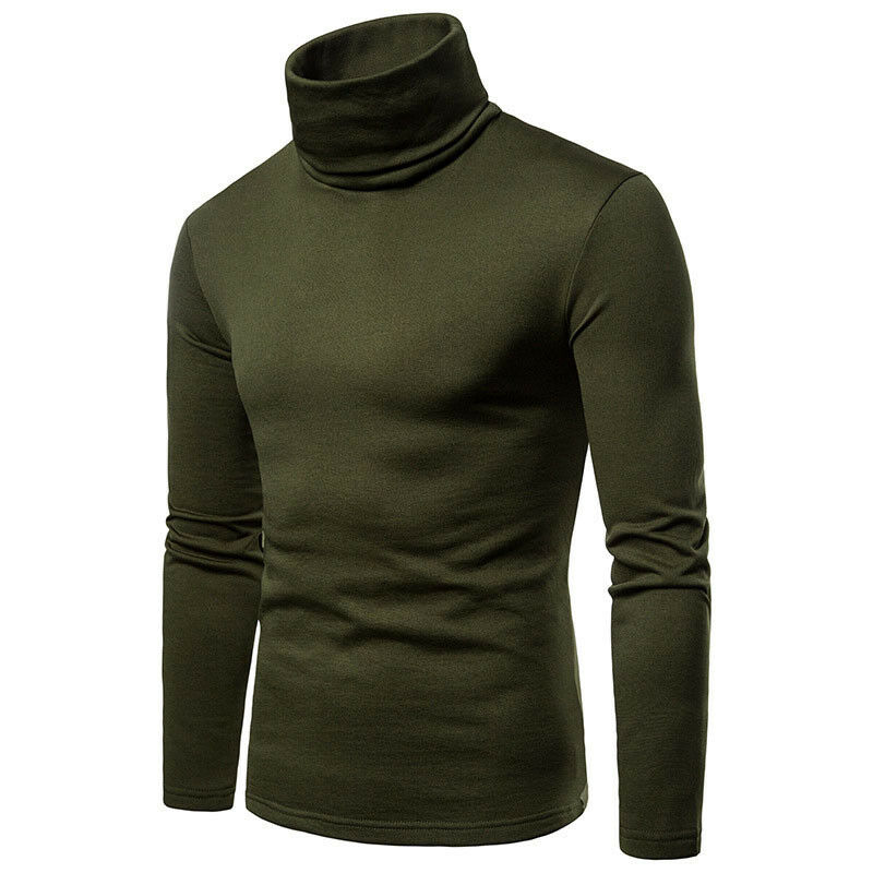 Winter Autumn Men's Sweaters Knitted Pullover Turtleneck Long Sleeve