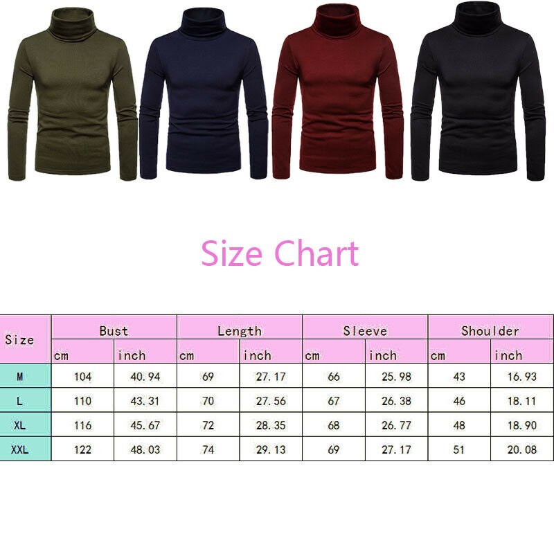 Winter Autumn Men's Sweaters Knitted Pullover Turtleneck Long Sleeve