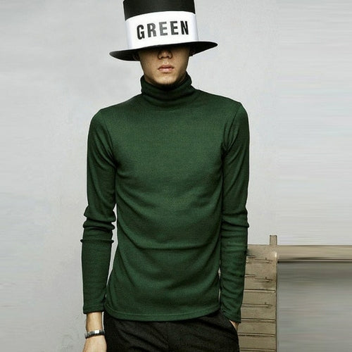 Load image into Gallery viewer, Winter Mens Turtleneck Sweaters Black Pullovers Clothing For Man
