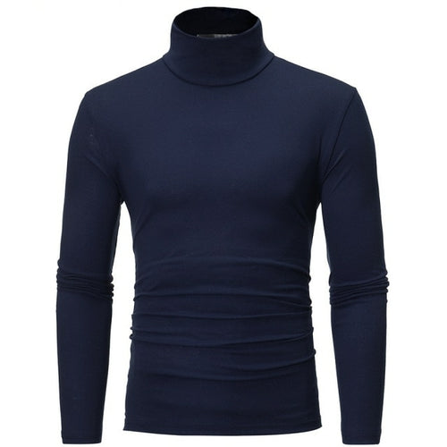 Winter Mens Turtleneck Sweaters Black Pullovers Clothing For Man