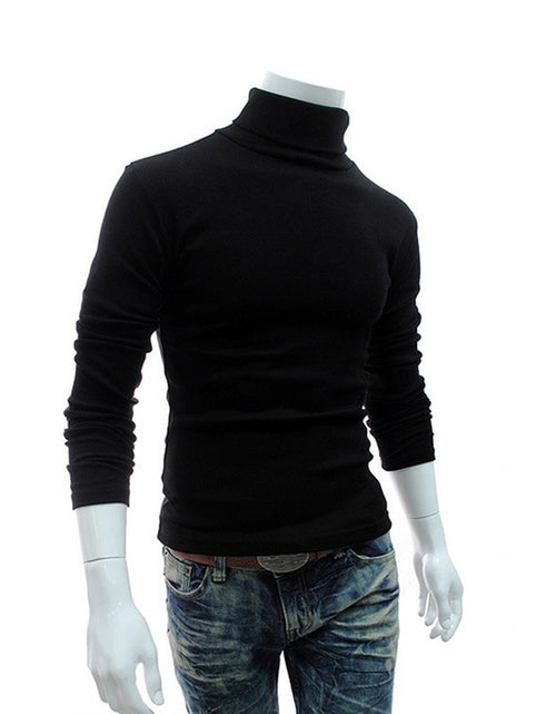 Load image into Gallery viewer, Winter Mens Turtleneck Sweaters Black Pullovers Clothing For Man
