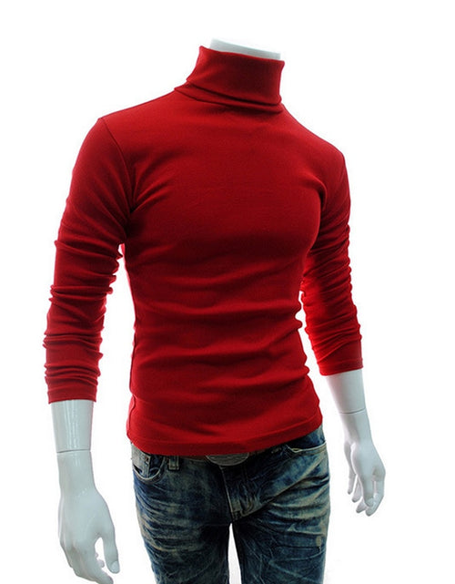 Load image into Gallery viewer, Winter Mens Turtleneck Sweaters Black Pullovers Clothing For Man
