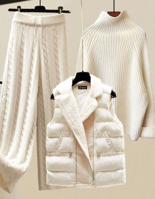 Load image into Gallery viewer, Winter Warm 3 Piece Sets Womens Outfits Office Ladies Turtleneck
