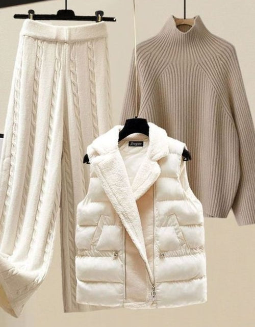 Load image into Gallery viewer, Winter Warm 3 Piece Sets Womens Outfits Office Ladies Turtleneck
