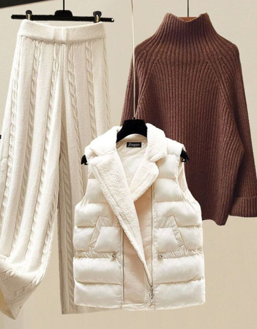 Load image into Gallery viewer, Winter Warm 3 Piece Sets Womens Outfits Office Ladies Turtleneck
