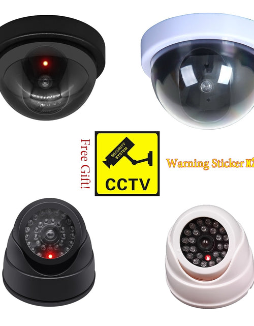 Load image into Gallery viewer, Wireless Black/White Dummy Camera Fake Plastic Dome CCTV Security
