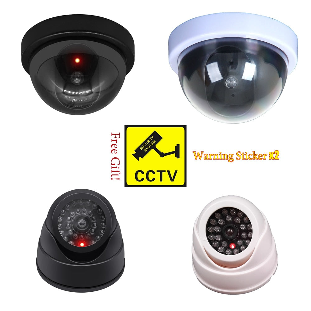 Wireless Black/White Dummy Camera Fake Plastic Dome CCTV Security