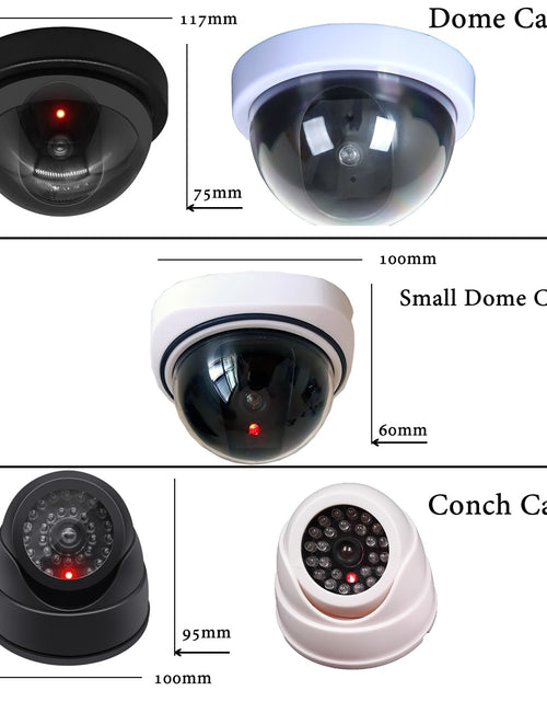 Load image into Gallery viewer, Wireless Black/White Dummy Camera Fake Plastic Dome CCTV Security
