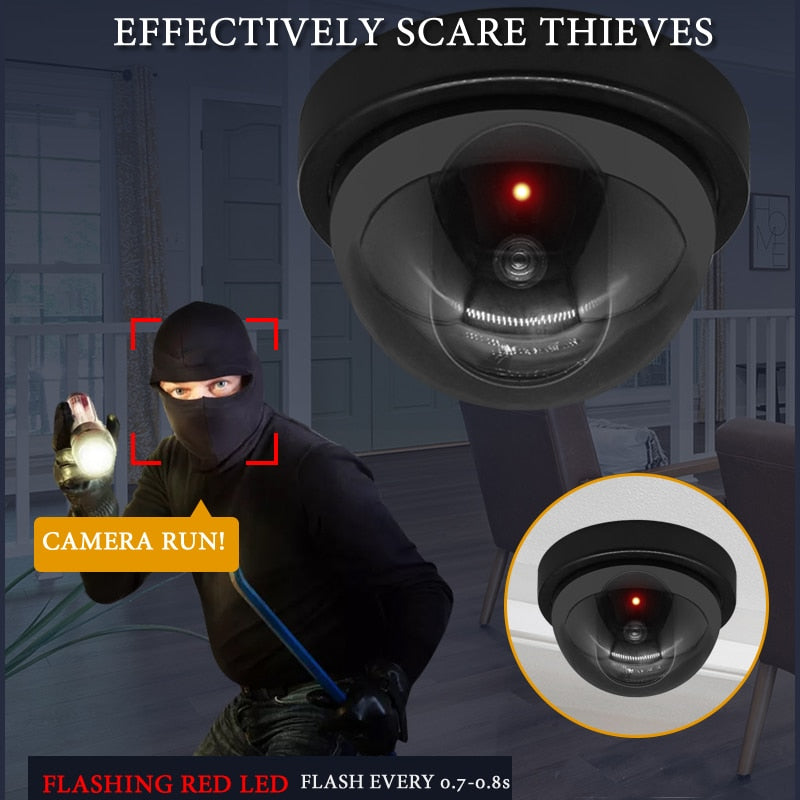 Wireless Black/White Dummy Camera Fake Plastic Dome CCTV Security