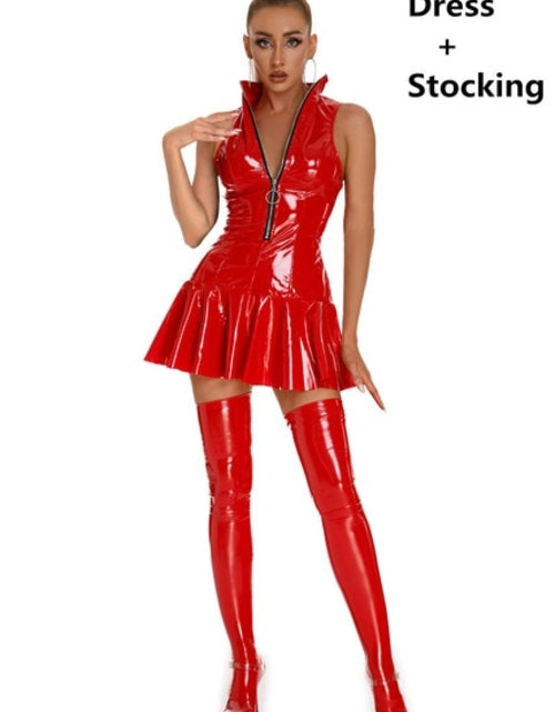 Load image into Gallery viewer, Womens Sexy Mini Dresses Latex | Women Latex Sexy Short Dress | Latex
