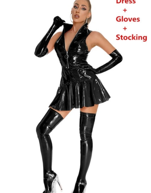 Load image into Gallery viewer, Womens Sexy Mini Dresses Latex | Women Latex Sexy Short Dress | Latex
