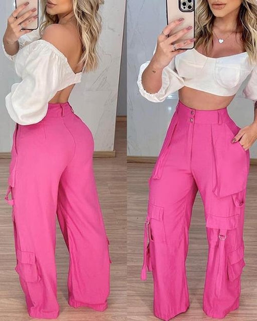 Load image into Gallery viewer, Women&#39;s Pants Fashion 2023 Summer Casual High Waist Pocket Design
