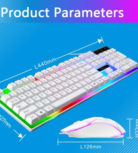 Ninja Dragons White Knight Gaming Keyboard and Mouse Set