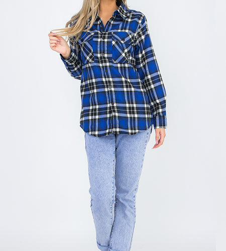 Oversize Boyfriend Plaid Checkered Flannel