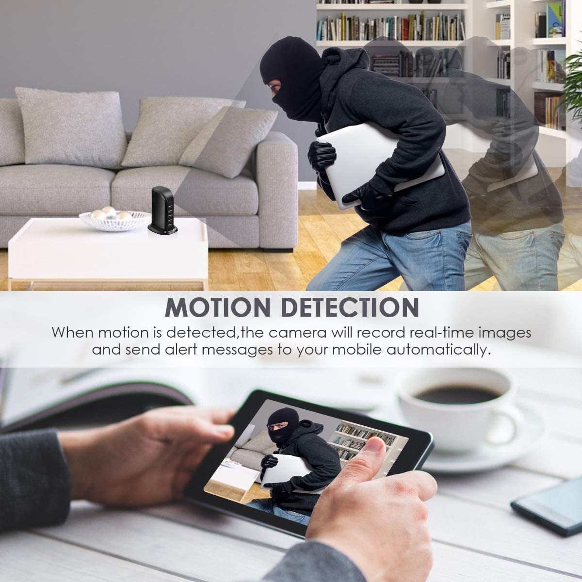 USB Plug Wifi Mini Camera Smart Charger 1080P Home Security Camera