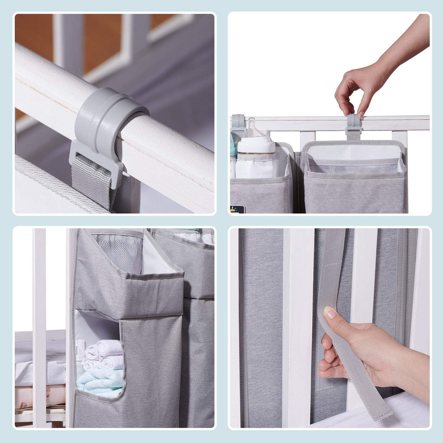 Nursery 3-in-1 Baby Crib Organizer with Insulated Pockets