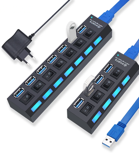 USB 3.0 Hub USB Hub 3.0 Multi USB Splitter 4/7 Port Multiple Expander