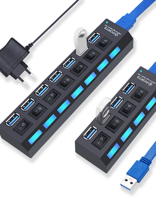 Load image into Gallery viewer, USB 3.0 Hub USB Hub 3.0 Multi USB Splitter 4/7 Port Multiple Expander
