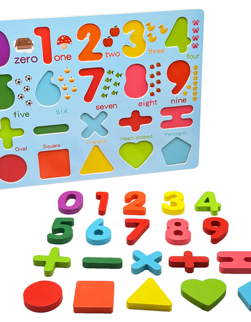 Load image into Gallery viewer, Zunammy Wooden Alphabet Puzzle Board &amp; Number Educational Learning Toy
