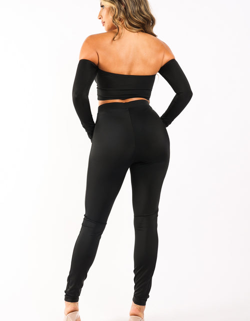 Load image into Gallery viewer, Casual Leggings And Matching Off Shoulder Top Outfit Set PINK
