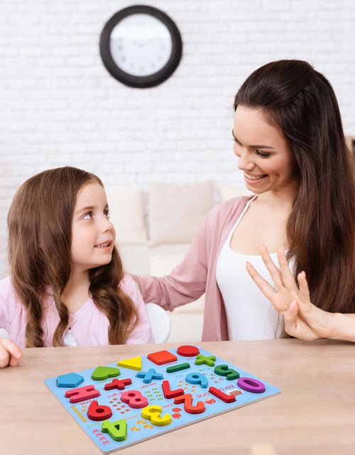 Load image into Gallery viewer, Zunammy Wooden Alphabet Puzzle Board &amp; Number Educational Learning Toy
