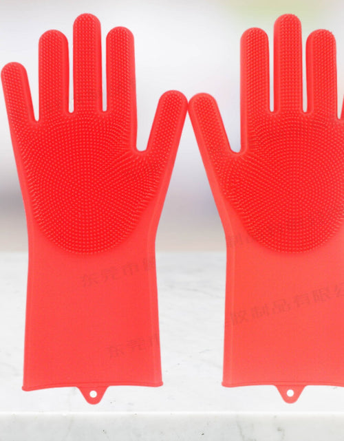 Load image into Gallery viewer, Glove Brush Washing Gloves Silicone kitchen Cleaning Scrubbing Glove
