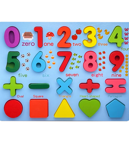 Zunammy Wooden Alphabet Puzzle Board & Number Educational Learning Toy
