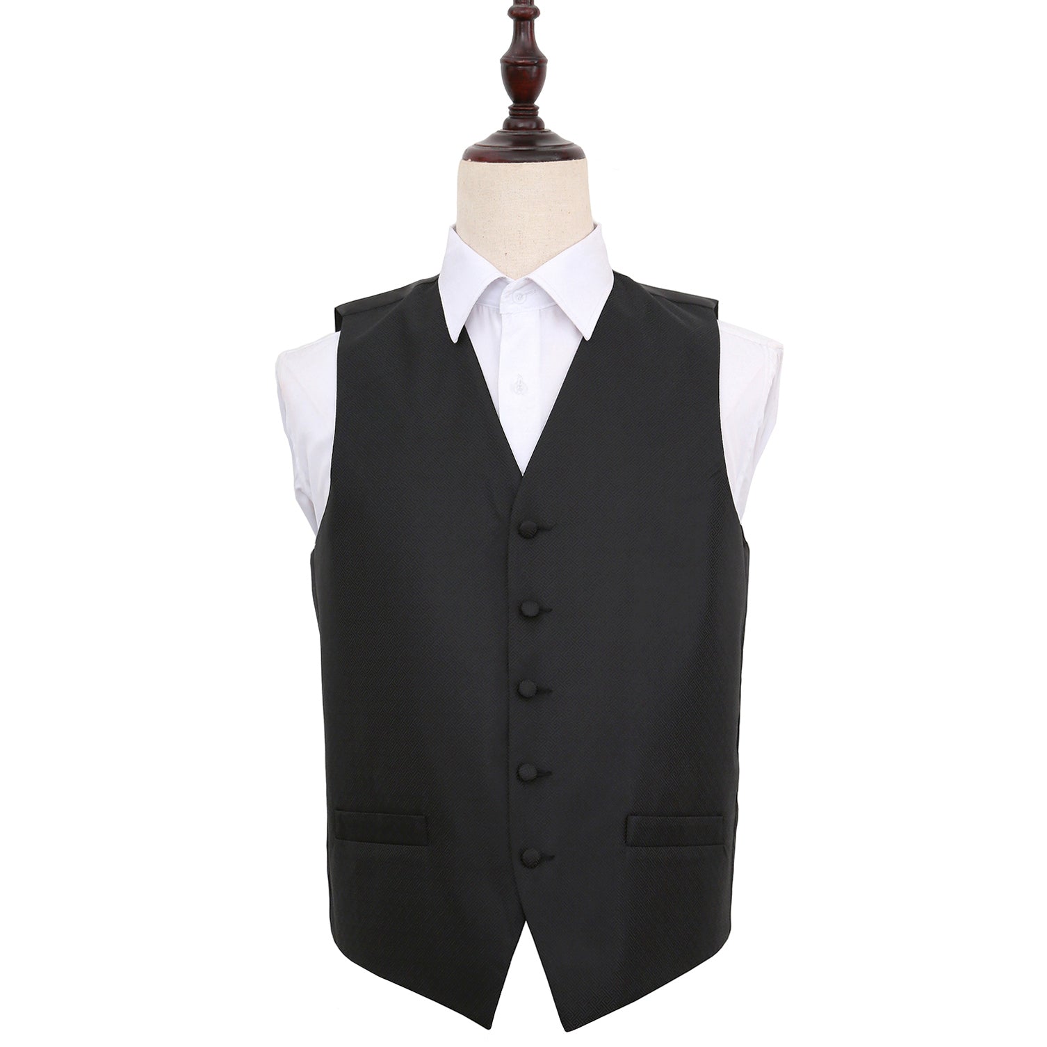 Greek Key Waistcoat - Black, 42'