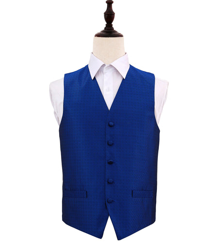Greek Key Waistcoat - Royal Blue, 46'