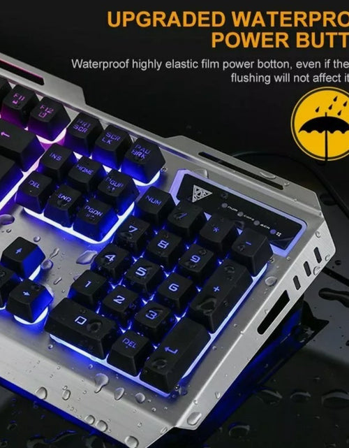 Load image into Gallery viewer, Ninja Dragon Metallic Silver Mechanical Gaming Keyboard and Mouse Set
