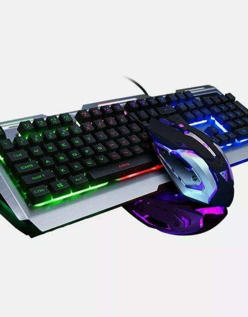 Load image into Gallery viewer, Ninja Dragon Metallic Silver Mechanical Gaming Keyboard and Mouse Set
