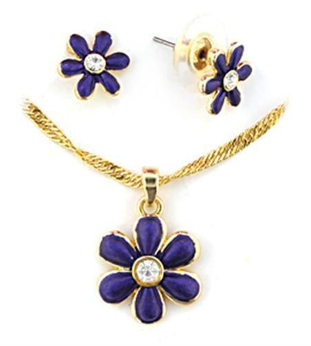 LO266 - Gold White Metal Jewelry Sets with Top Grade Crystal  in Clear