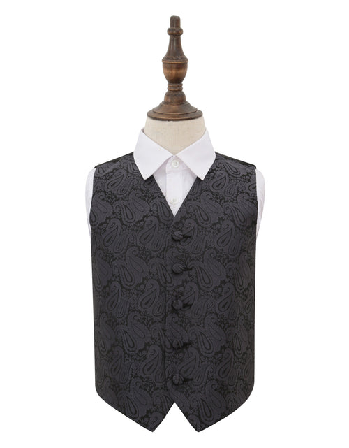 Load image into Gallery viewer, Paisley Waistcoat - Boys - Charcoal Grey, 22&#39;
