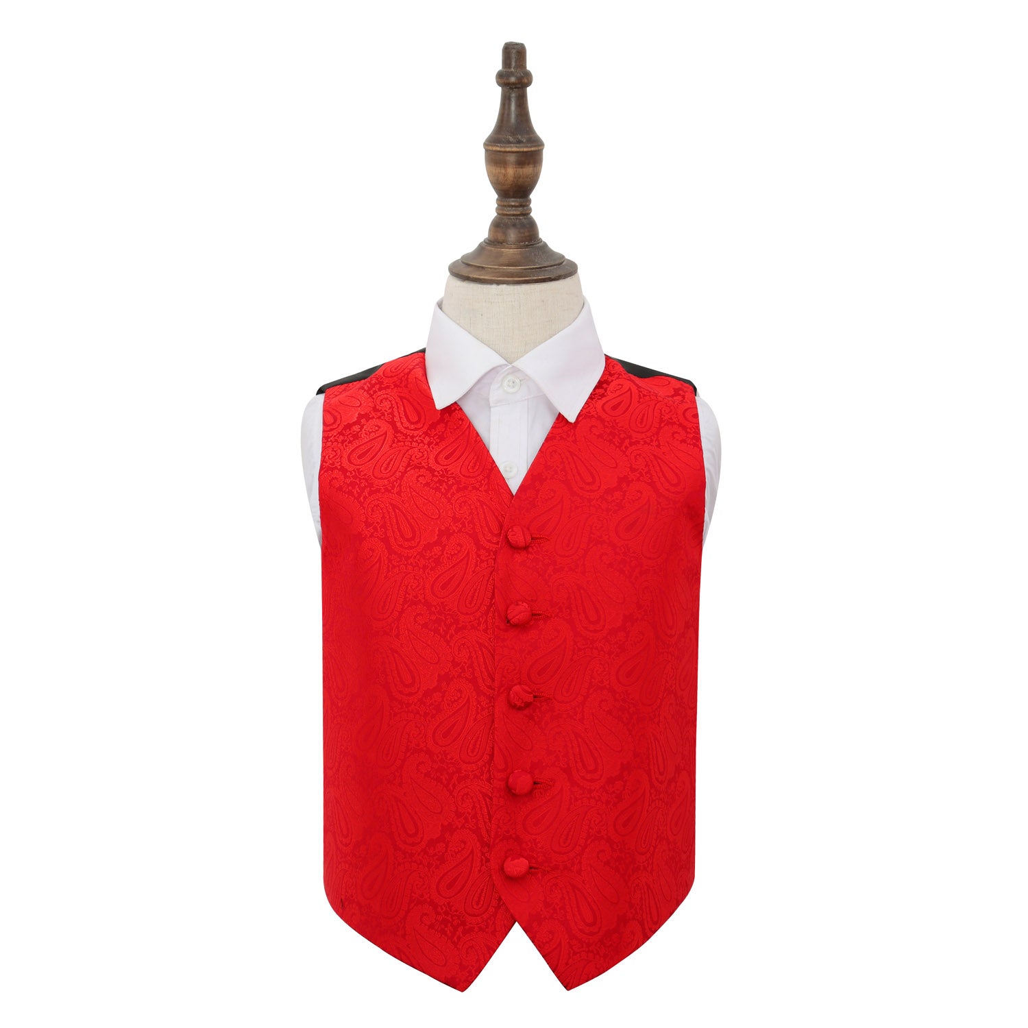 Paisley Waistcoat - Boys - Red, 26'