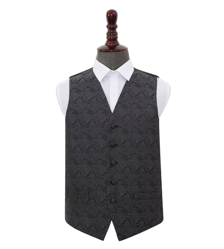 Paisley Waistcoat - Charcoal Grey, 38'