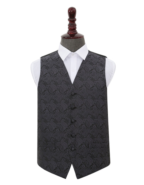 Load image into Gallery viewer, Paisley Waistcoat - Charcoal Grey, 38&#39;
