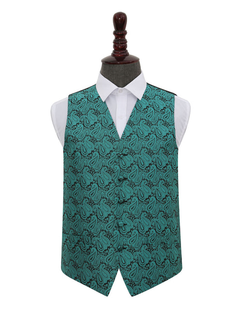 Load image into Gallery viewer, Paisley Waistcoat - Teal, 46&#39;
