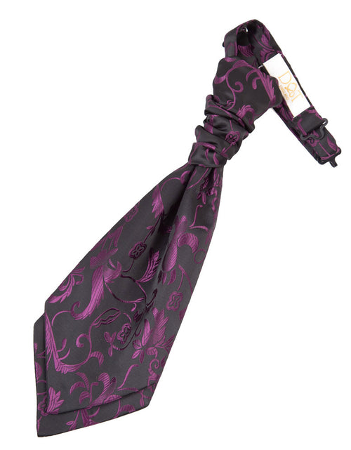 Load image into Gallery viewer, Passion Pre-Tied Ruche Cravat - Boys - Black &amp; Purple
